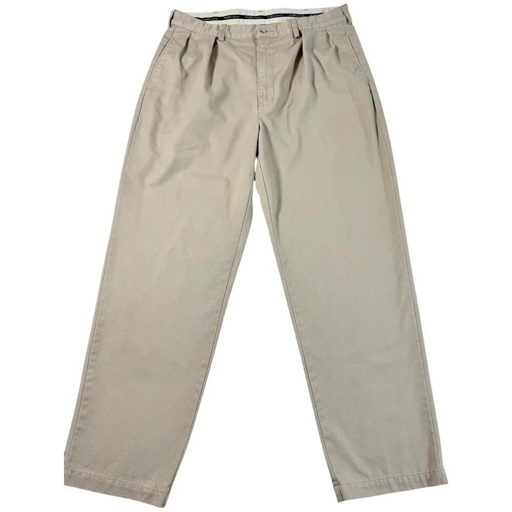 Polo Ralph Lauren Pleated Chino Pants Men‎ 38x32 Khaki Cotton Dress Casual